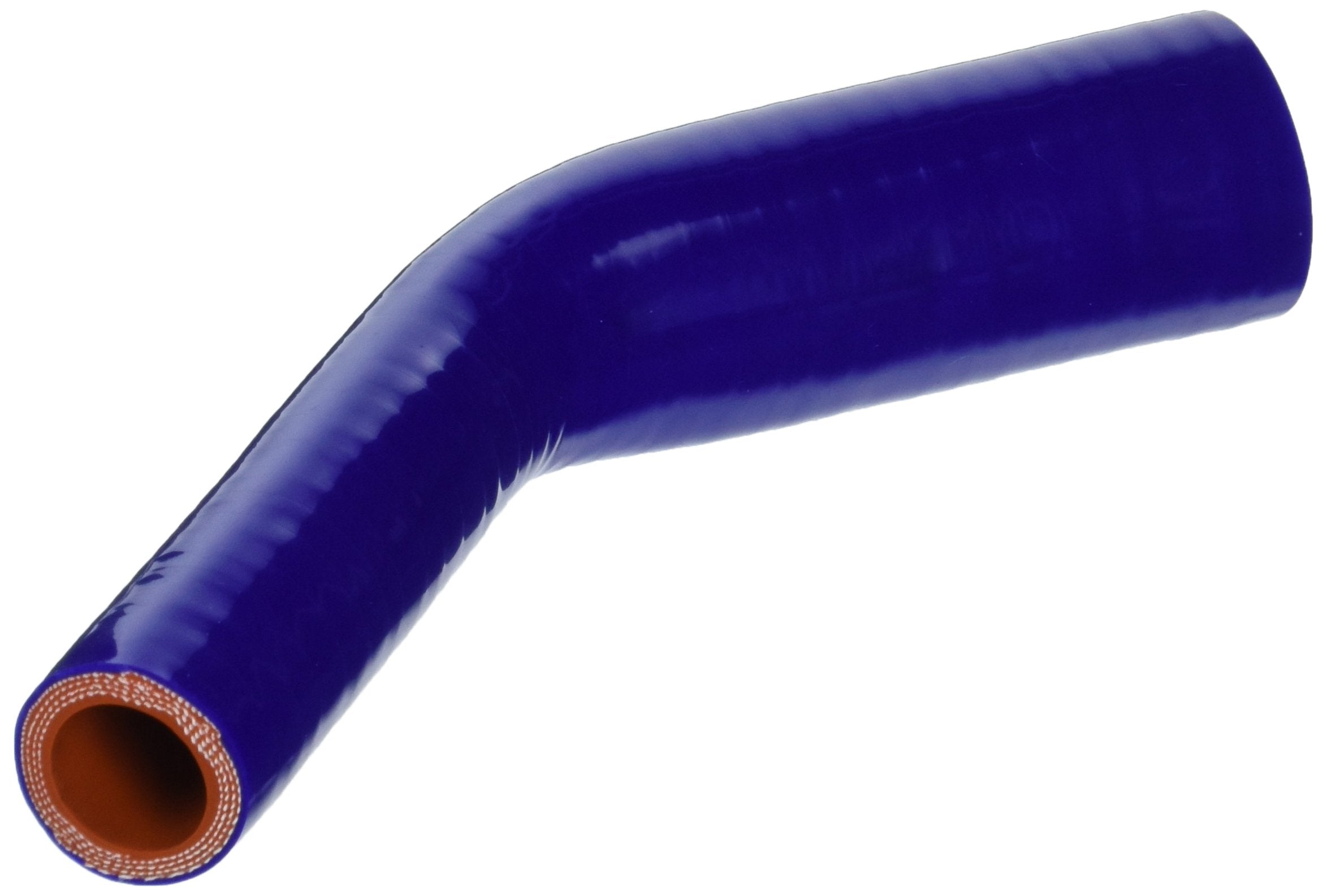 HPS Silicone High Temperature HTSER45-087-138-BLUE 4-ply Reinforced 45 degree Elbow Reducer Coupler Hose, 100 PSI Maximum Pressure, 4" Leg Length on each side, 7/8" > 1-3/8" ID, Blue