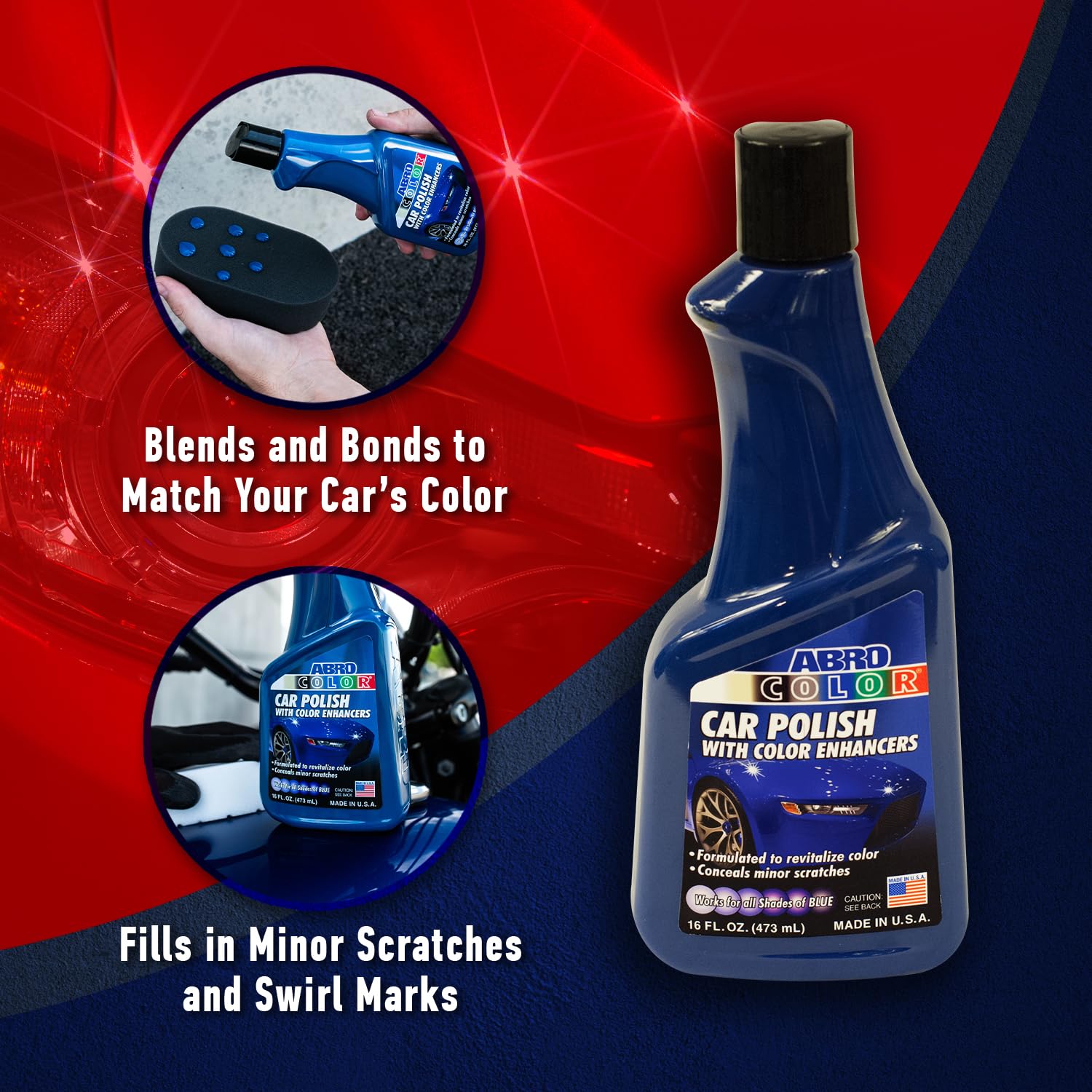 Car Polish ABRO Blue: Scratch Remover for Vehicles and Car Paint Scratch Repair Restorer Wax, Polishing Compound for Car Detailing, Paint Scratch Repair for Vehicles, Car Scratch Remover 16oz.