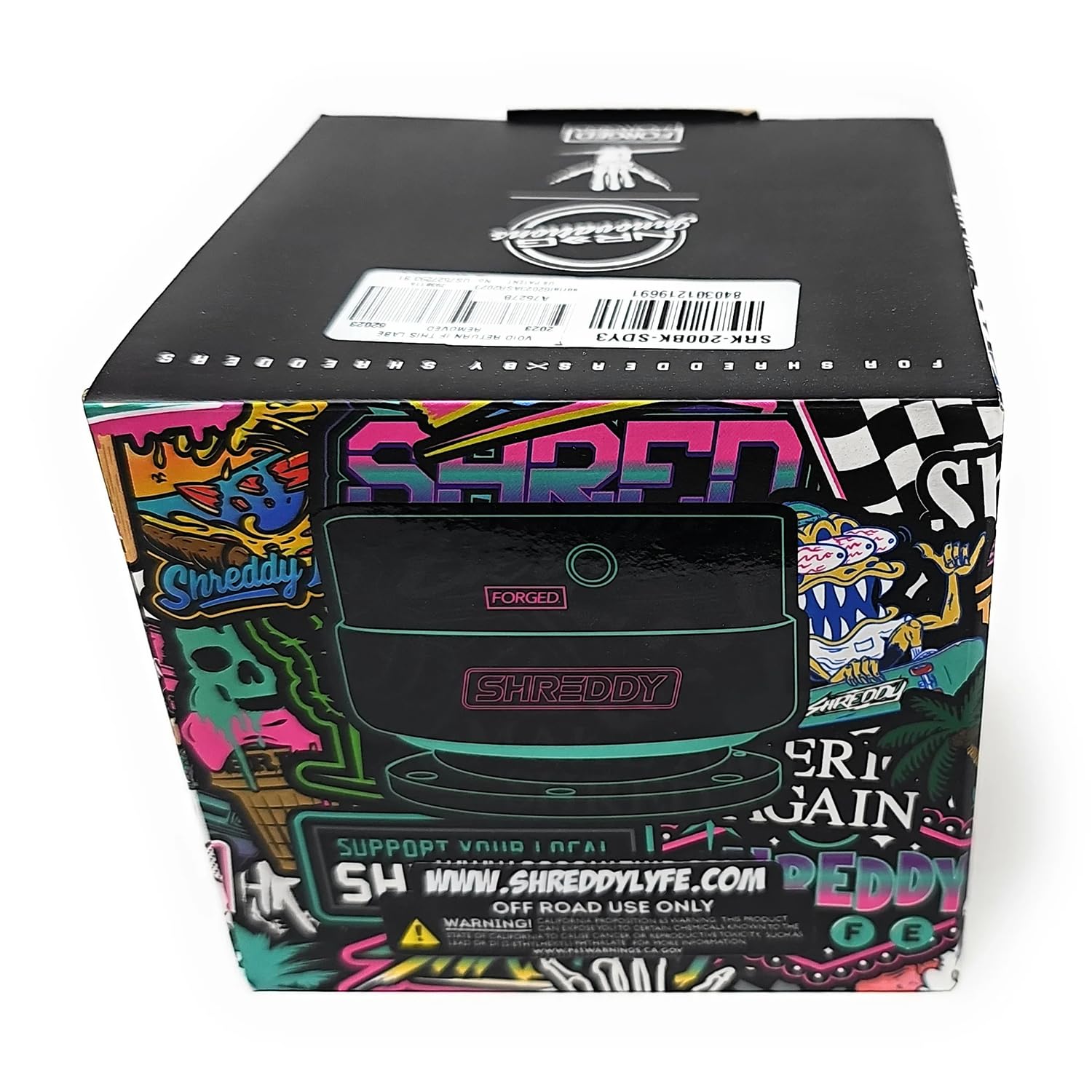 NRG Innovations Quick Release - Black Ring/Black Body with Shreddy Collab Version 3 Compatible With 6-Bolt 70mm Bolt Spacing, Gen 2.0 Quick Release Kit, NRG-SRK-200BK-SDY3