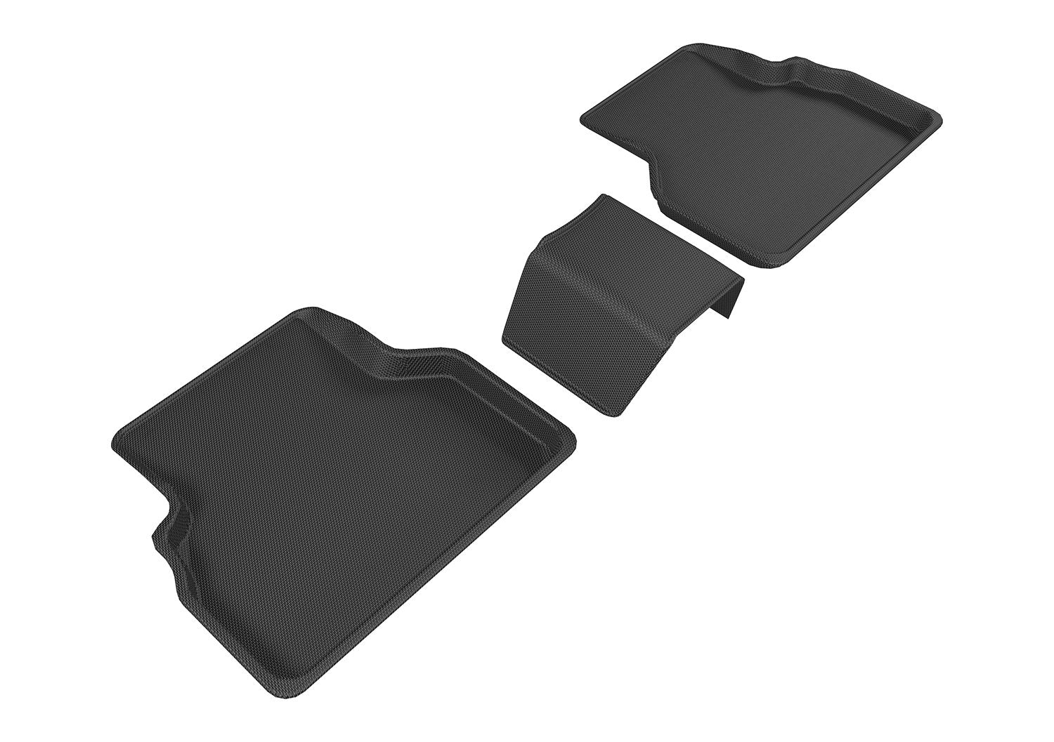 Second Row 3D MAXpider Custom Fit All-Weather Floor Mat for Select Audi Q3 Models - Kagu Rubber (Black)