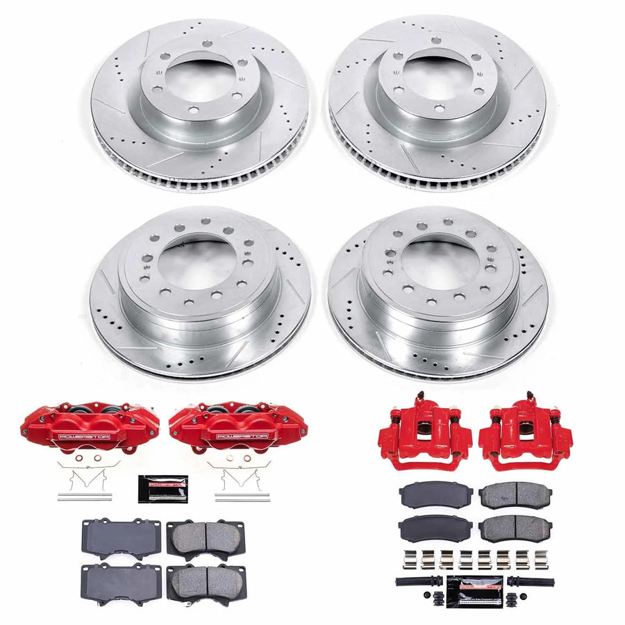 Power Stop Z23 Evolution Front and Rear Brake Caliper Kit- Brake Pads, Brake Rotors, Brake Calipers For Lexus GX460 2010-2015, Toyota 4Runner 2010-2015 [Model Specific]