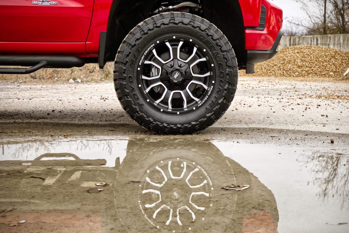 Rough Country One-Piece 93 Series Aluminum Wheel - 20x9, 6x5.5"/6x135mm Bolt Pattern, +0mm Offset, Matte Black