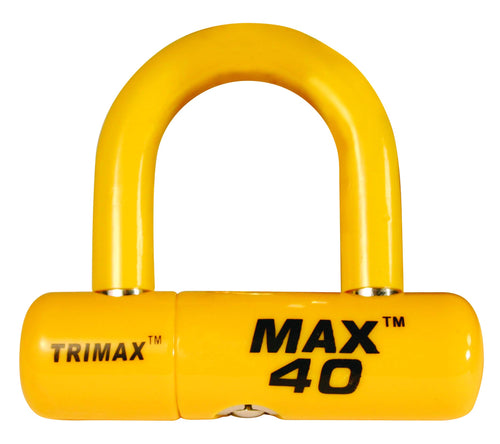 Motorcycle Disc U-Lock Trimax MAX40YL - Yellow with Yellow PVC Shackle
