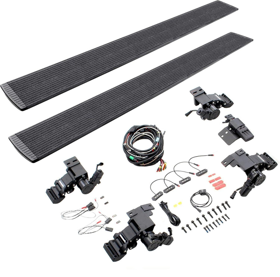 Volt Power RealTruck Running Boards for Cadillac Escalade (2015-2020) Sport Utility Cab | Aluminum, Protective Bedliner Coating | 20415974T | Electric Powerstep & Retractable Steps