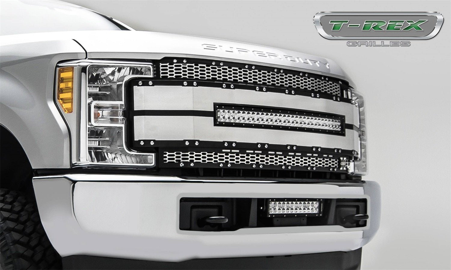 Ford Super Duty T-Rex 6315485 TORCH Black Grille/Brushed Replacement, 1 Pack