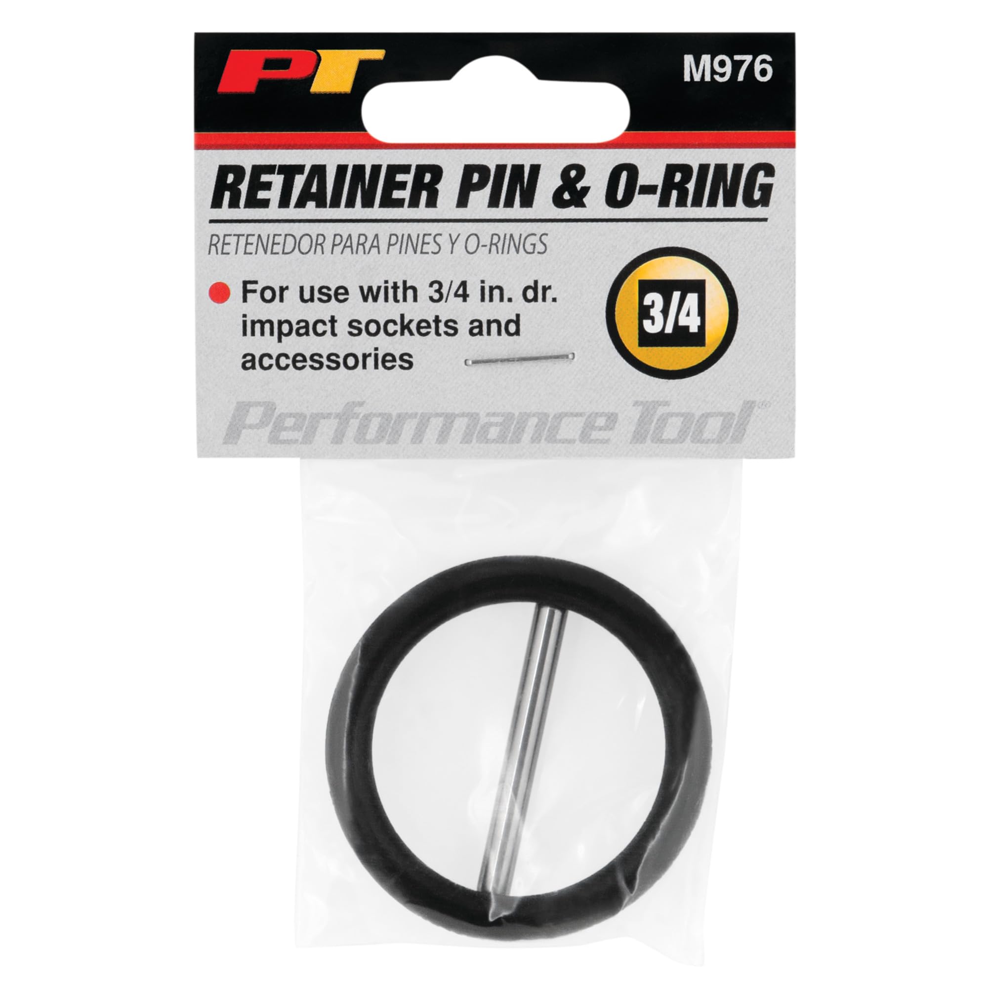 M976 Performance Tool 3/4-Inch Drive Retainer Pin & O-Ring , Black