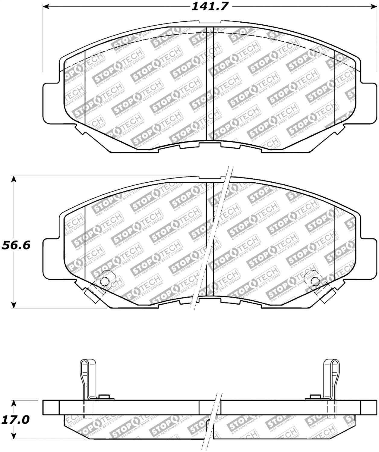 Brake Pads StopTech 305.09140 with Hardware Street Select