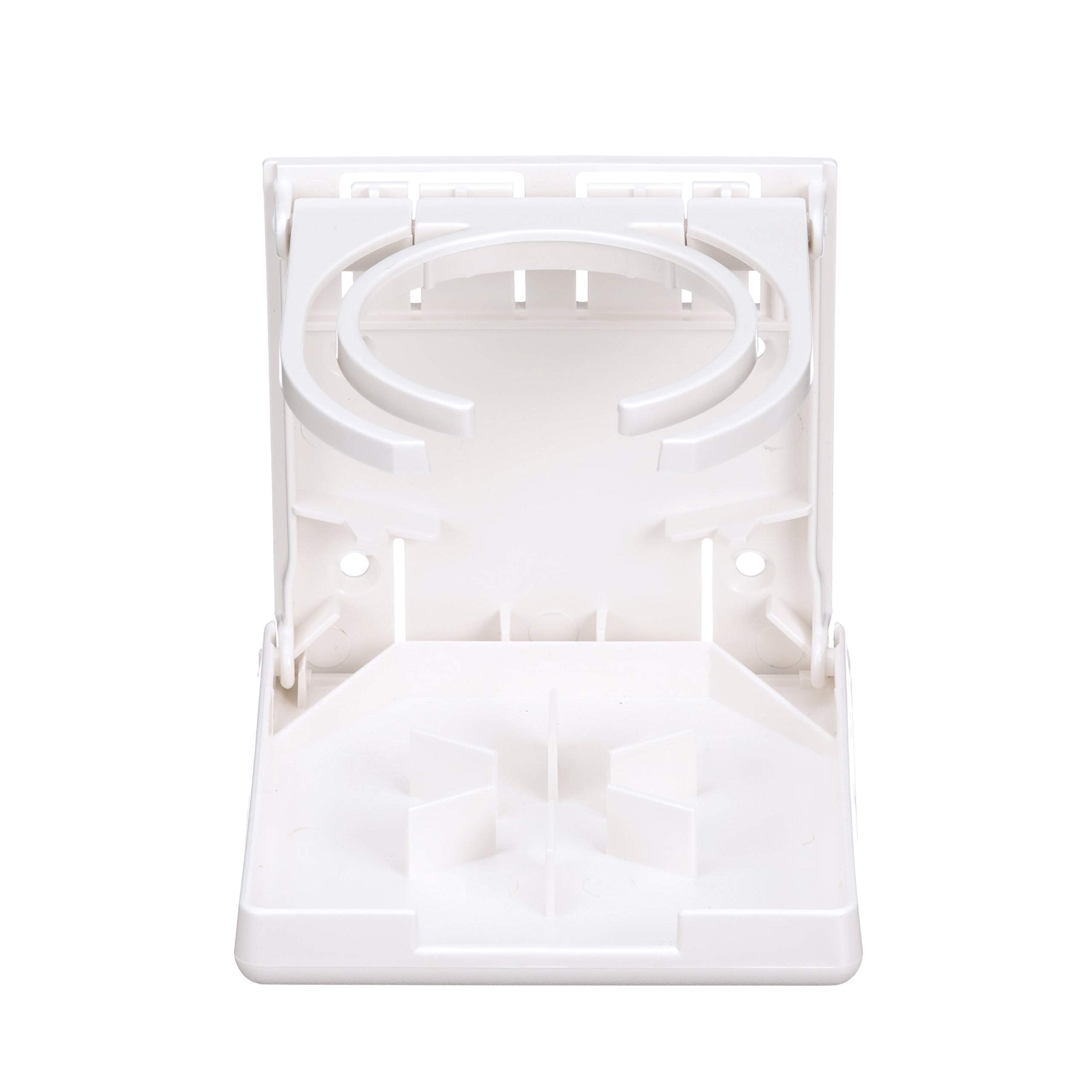 Dual-Ring Attwood 2449-7 Fold-Up Drink Holder, Polycarbonate, 4 5/8-Inch H x 4 9/16-Inch W, 4 ¾-Inch D, White
