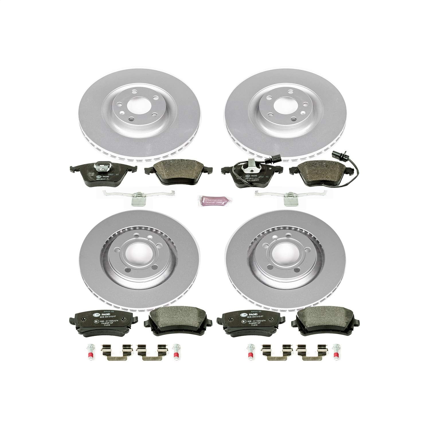 Power Stop ESK4010 Euro-Stop Front & Rear Brake Kit For Audi S4 2004-2009 [Model Specific]