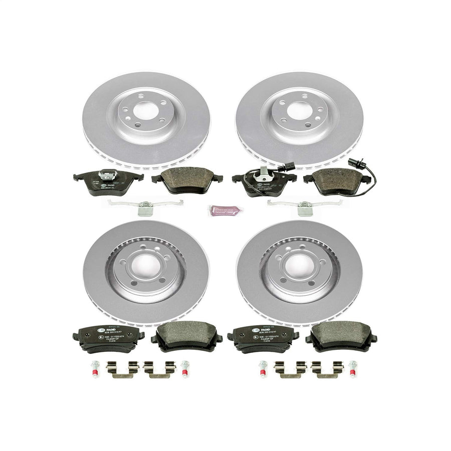 Power Stop ESK4010 Euro-Stop Front & Rear Brake Kit For Audi S4 2004-2009 [Model Specific]