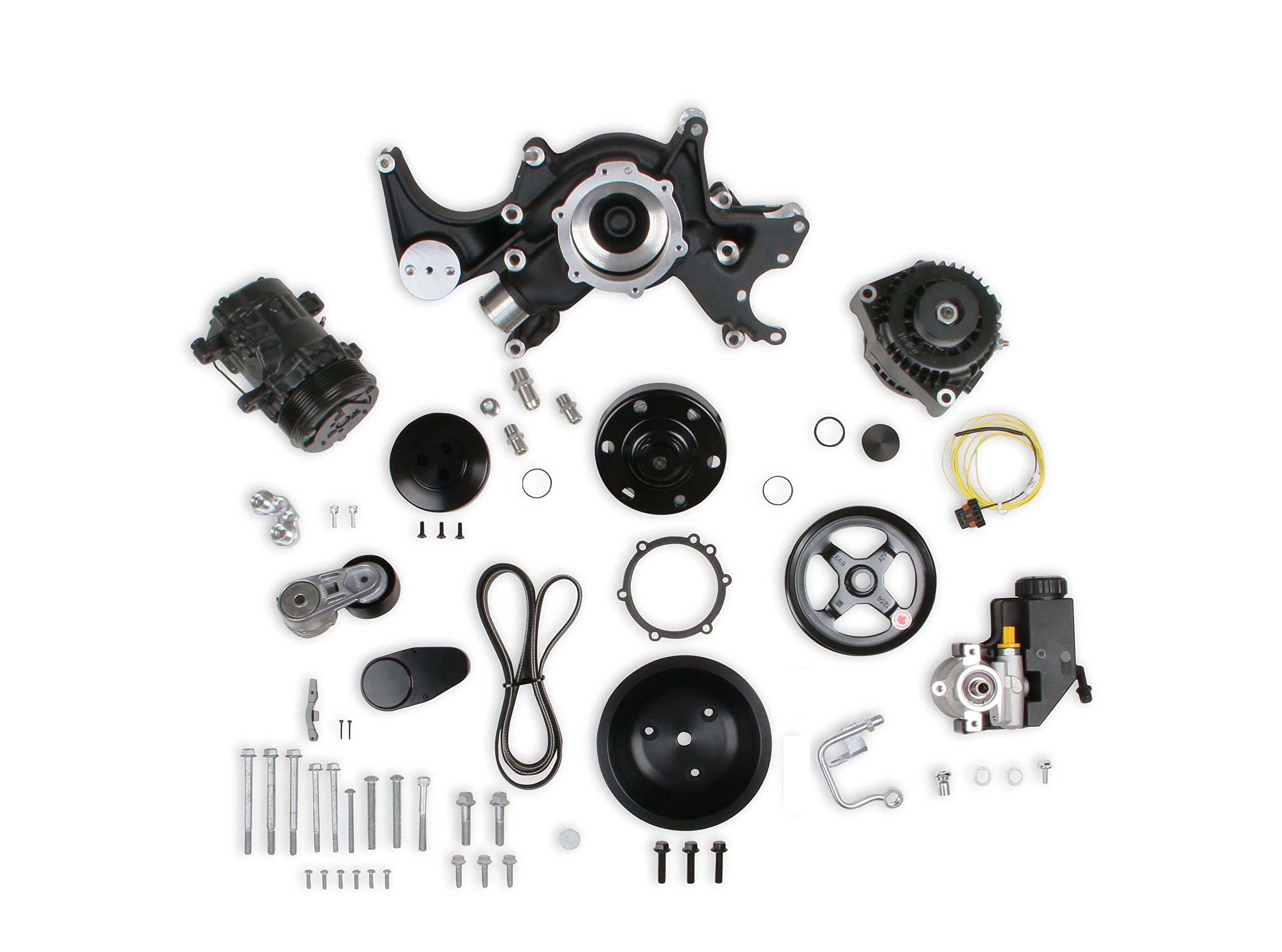 Holley 20-242BK Complete Accessory System Big Block Chevy Mid-Mount - Black Finish