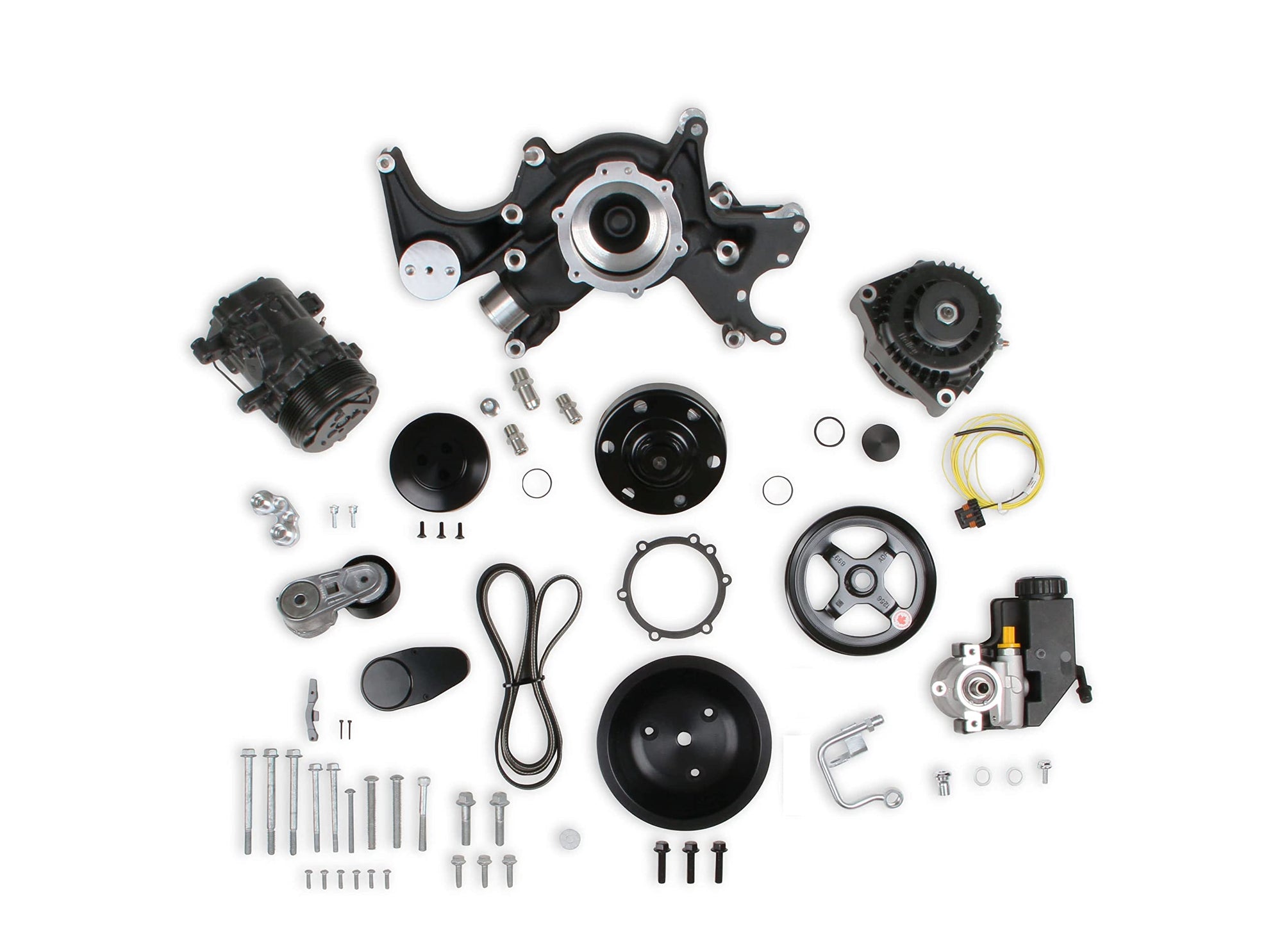 Holley 20-242BK Complete Accessory System Big Block Chevy Mid-Mount - Black Finish