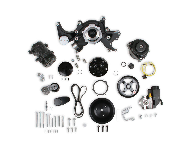 Holley 20-242BK Complete Accessory System Big Block Chevy Mid-Mount - Black Finish