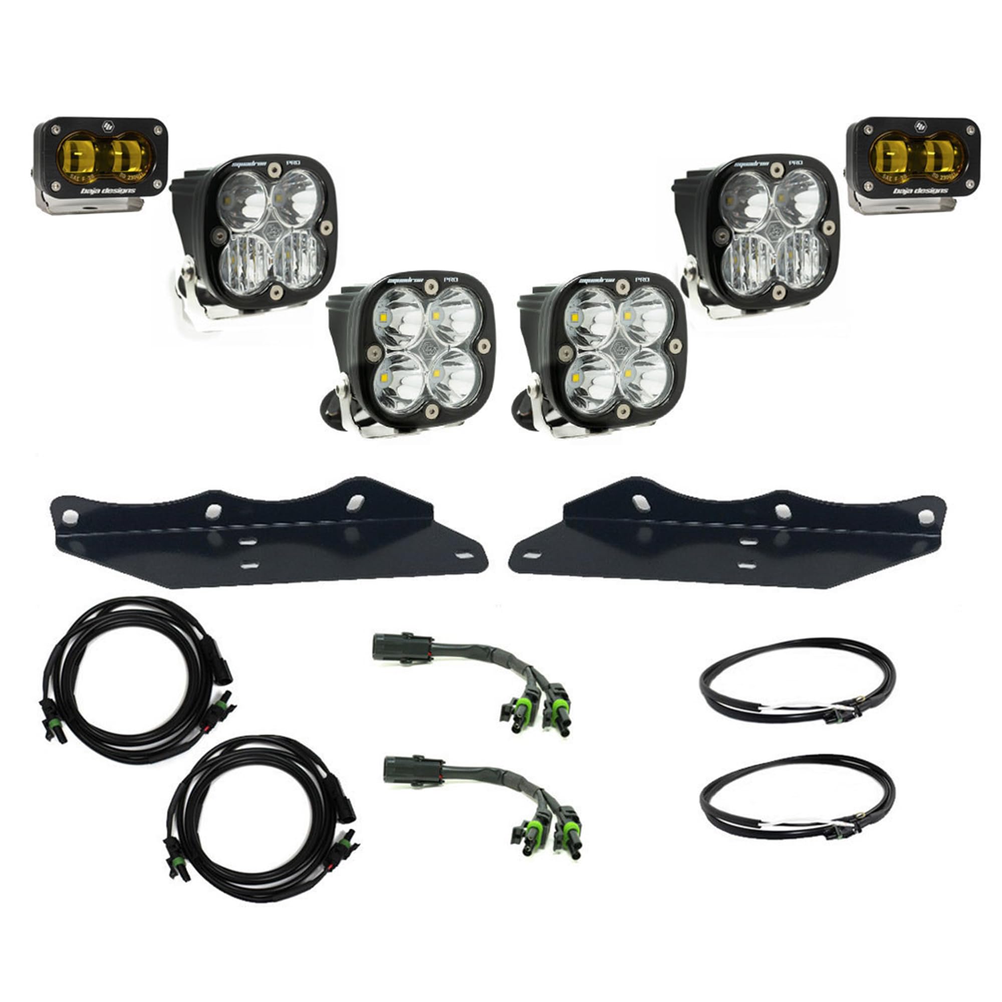 Baja Designs S2 Squadron PRO Fog Pocket Light Kit for Ford F150 Raptor 2017-2020, 6 PCS LED (Amber)
