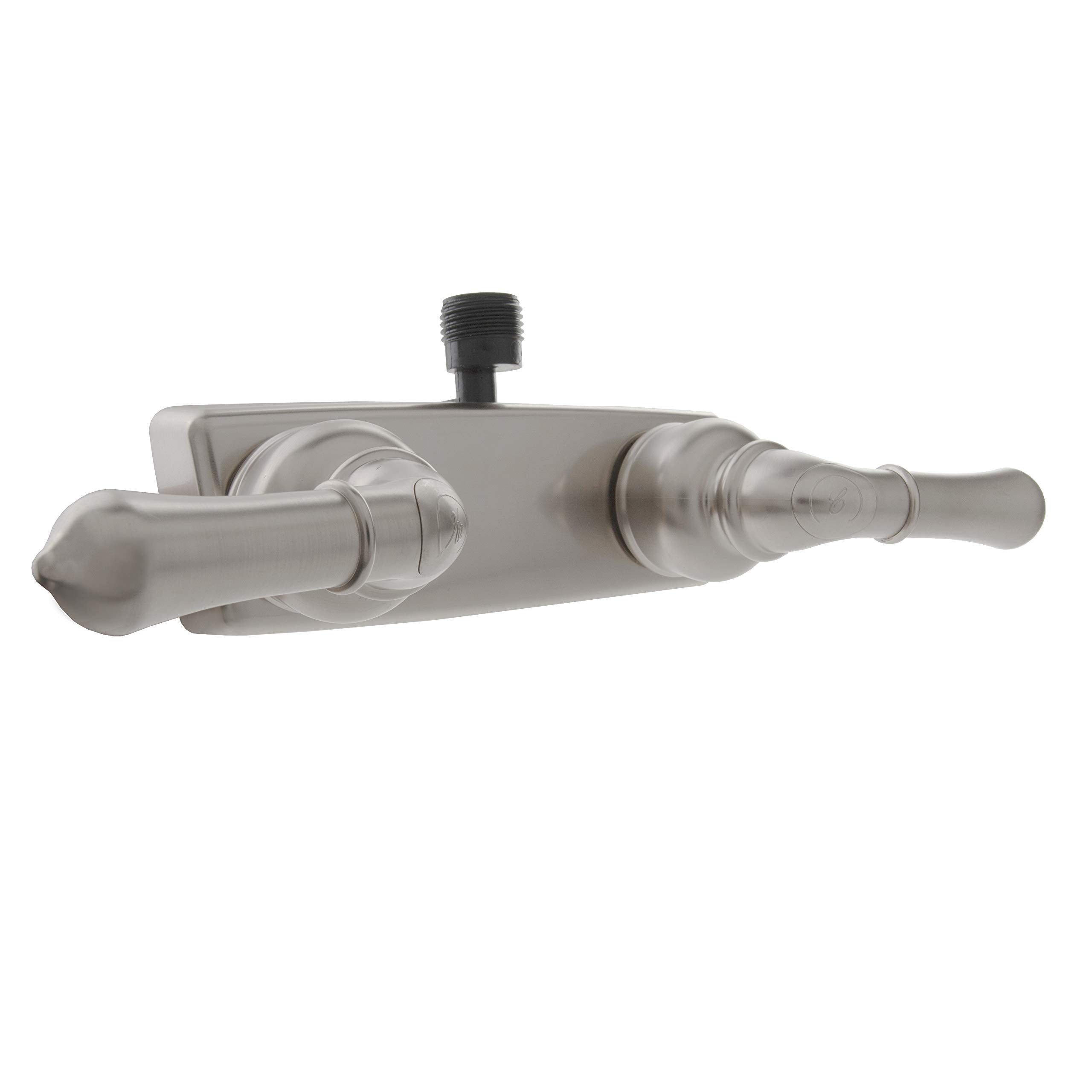 Dura Faucet RV/Motorhome Shower Faucet Valve Diverter (DF-SA100C-SN) with Easy Turn Handles Brushed Satin Nickel