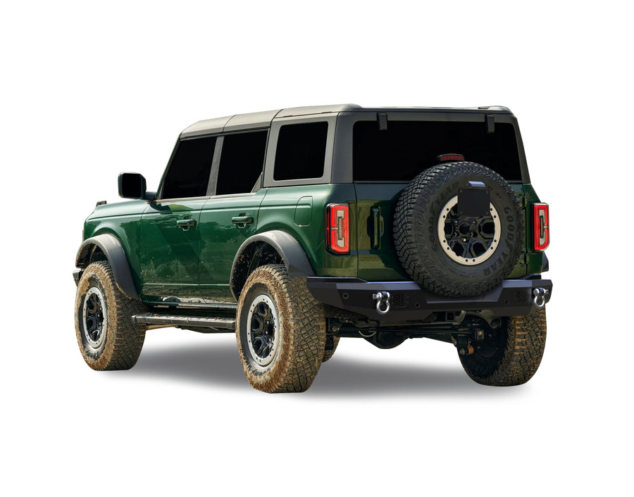 Heavy Duty Black Horse Armour Rear Bumper Plate Style Full Width Matte Black Compatible with 2021-2024 Ford Bronco-ARB-FB22