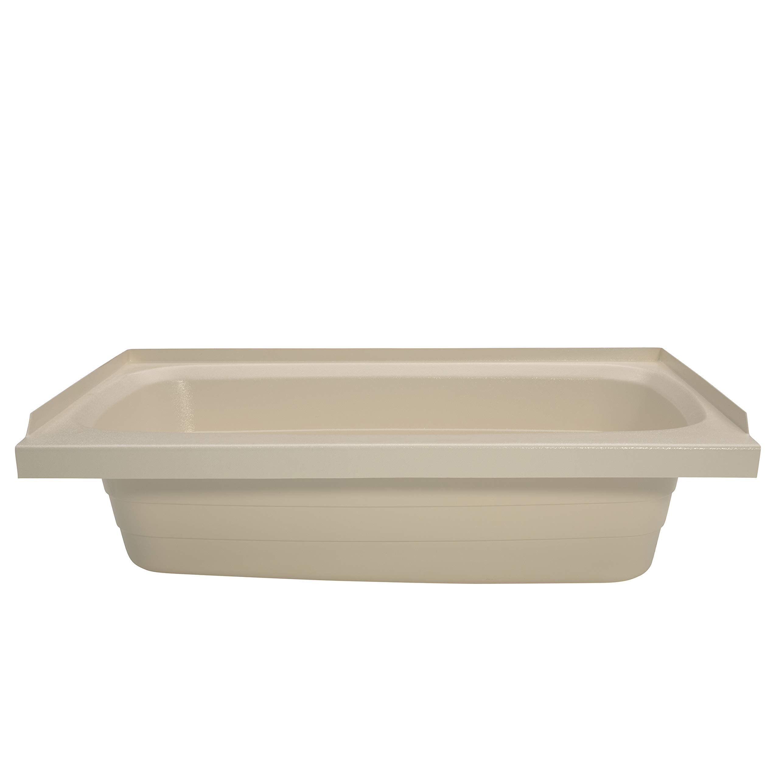 24" x 40" Lippert Replacement Parchment Bathtub with Right Drain, Scratch-Resistant ABS Acrylic for RVs, Travel Trailers, 5th Wheels, Motorhomes - P2440RHSPK