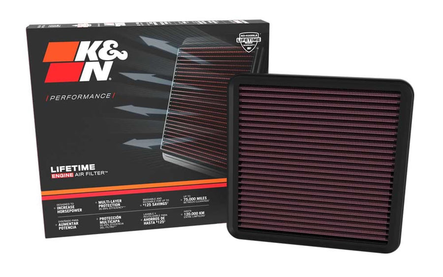 K&N Original High-Flow Lifetime Engine Air Filter: Increase Power: Premium, Washable: Compatible with 2021-2025 Hyundai: Elantra, i30N, 33-5131