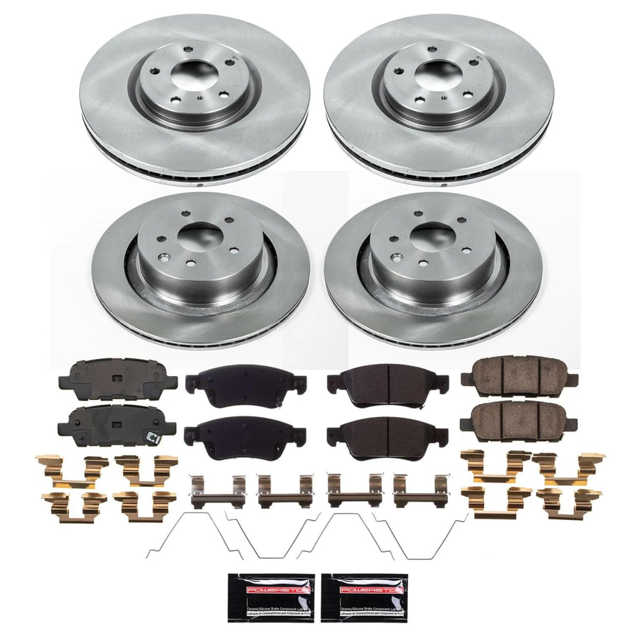 POWERSTOP Stock Replacement Brake Pads and Rotors Front and Rear Brake Kit Autospecialty For INFINITI Q60 2014-2015 [Vehicle Specific]