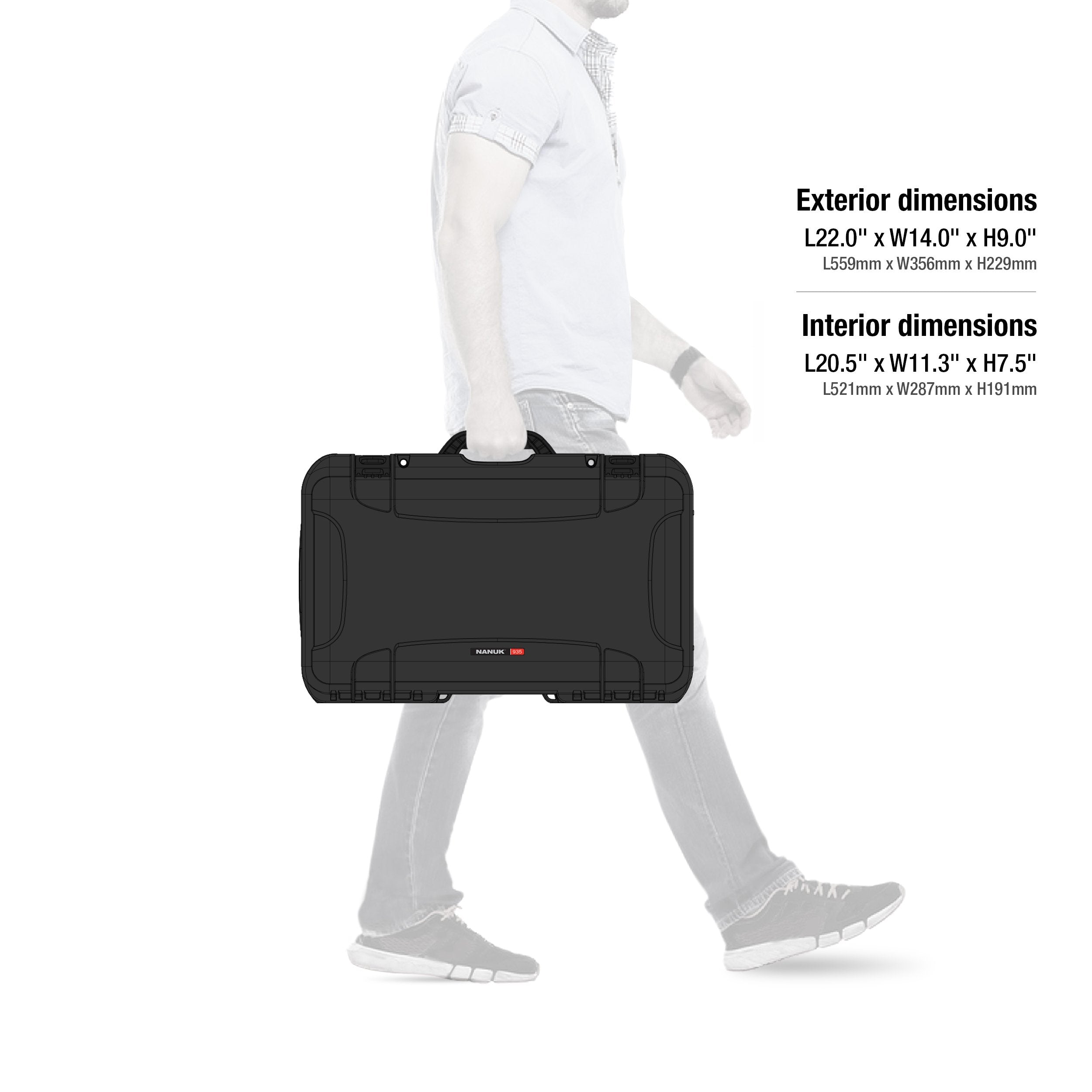 Protective Travel Case Nanuk 935 for 3 Bottles of Wine w/Wheels and Extendable Handle, TSA Approved - Black (935-3BTLS1)