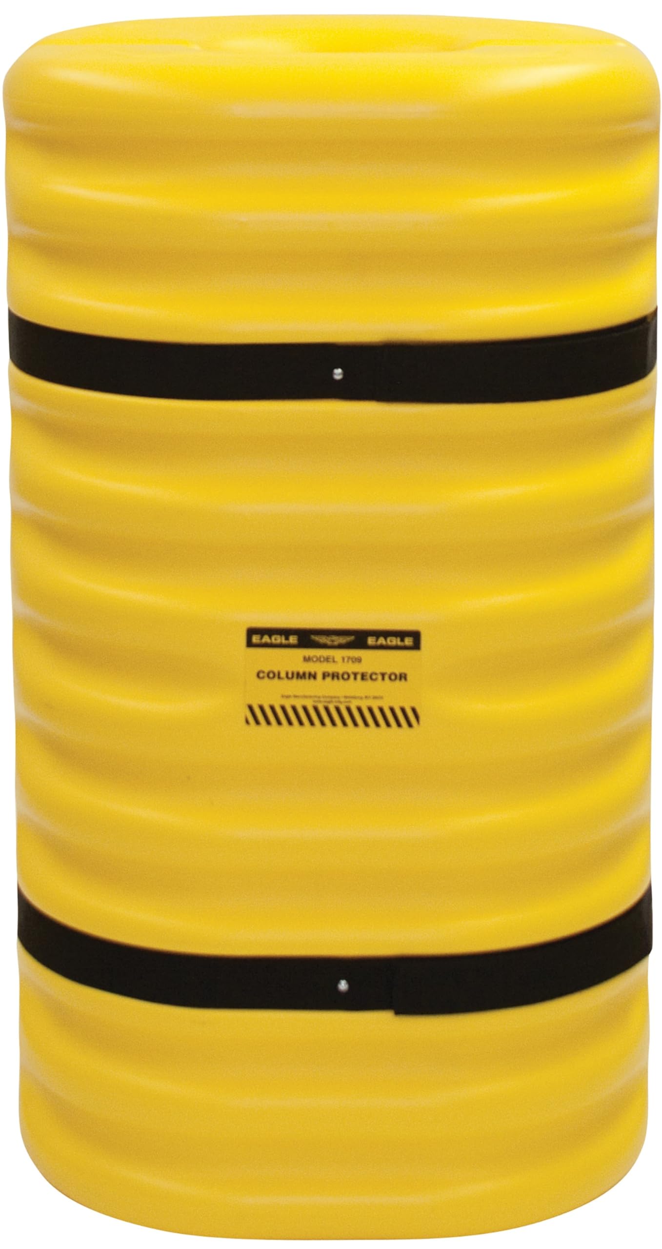 Plastic Eagle Column Protector for 6" Square Column with Interlocking Halves and Easy-Install Straps, 24" x 24" x 42", High-Density Polyethylene (HDPE), Made in The USA, Yellow, 1706