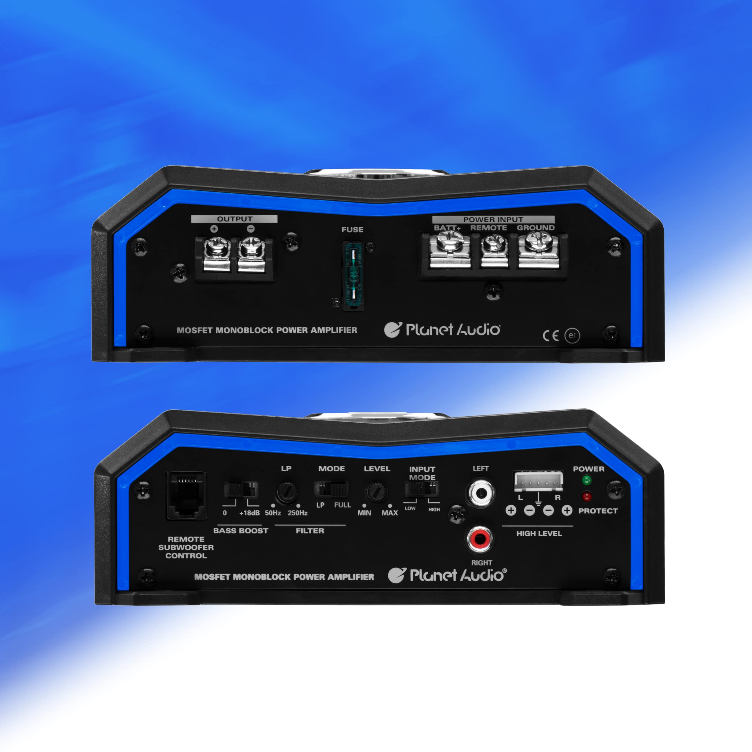 Planet Audio Monoblock PL1500.1M Car Amplifier - 1500 Watts, 2/4 Ohm Stable, Class A/B, Mosfet Power Supply