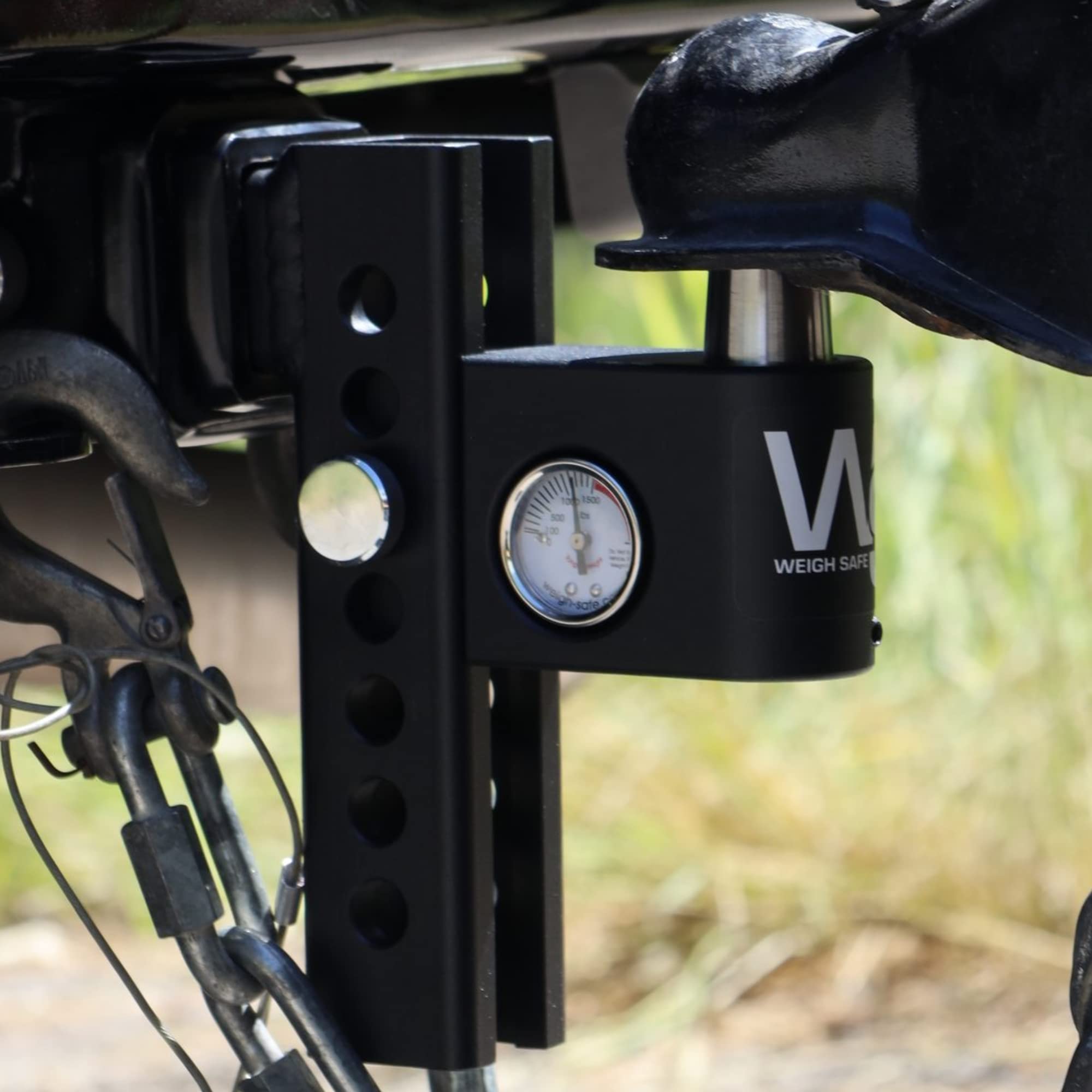 Aero Hitch Weigh Safe - Adjustable Trailer Hitch Ball Mount - 8" Drop Hitch for 2" Receiver - Premium Heavy Duty Steel Trailer Tow Hitch w/Built in Weight Scale for Anti Sway, 12,500 lbs GTW