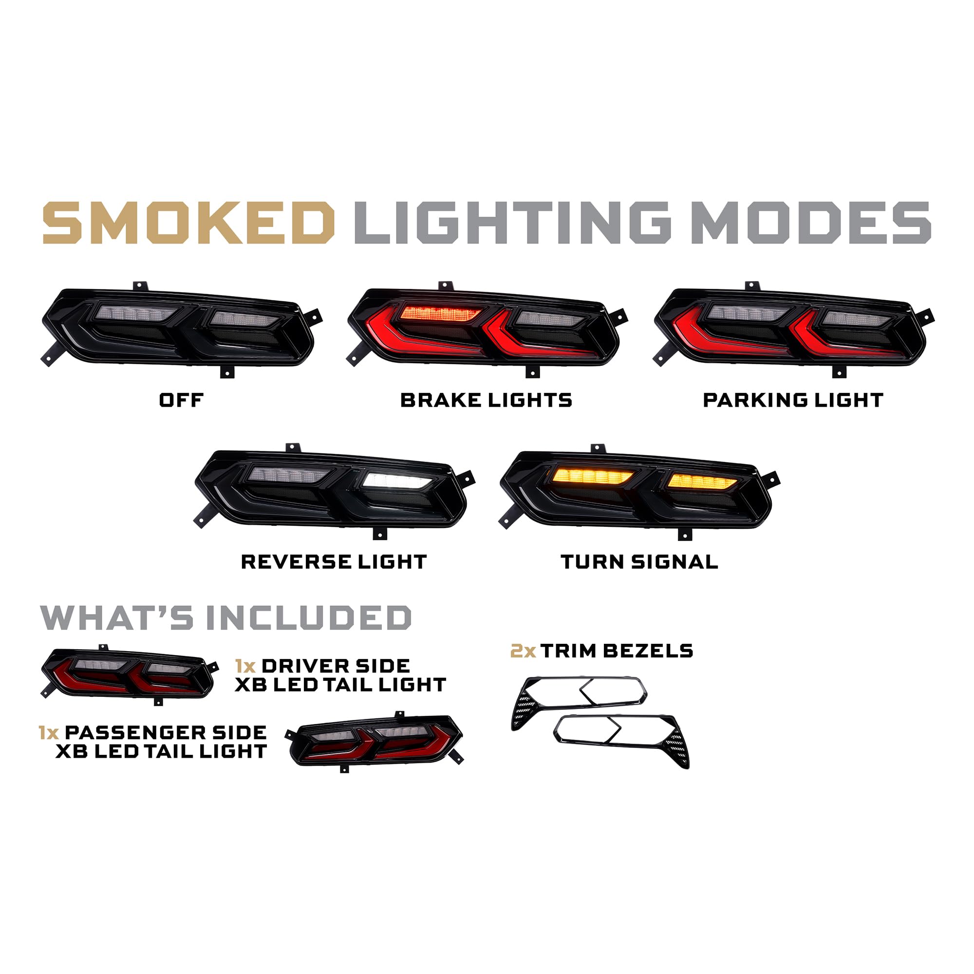 Smoked Morimoto XB LED Taillights for Chevrolet C7 Corvette 14-19 (LF754)