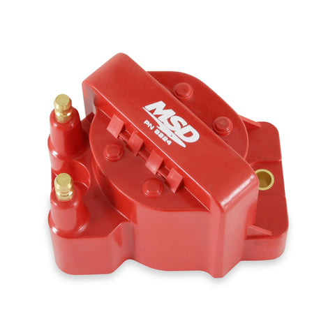2 Tower Style MSD 8224 Ignition Coil Pack, Red