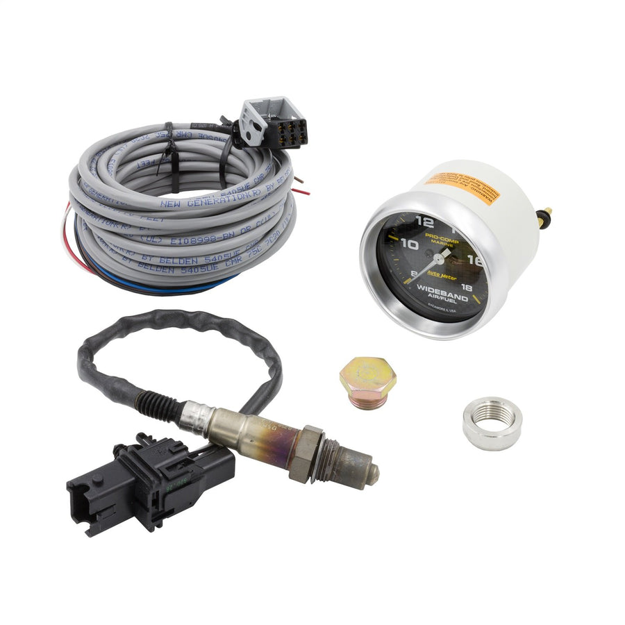 Auto Meter Gauge 200870-40, Air/Fuel Ratio-Wideband, Analog, 2 5/8", 8:1-18:1, Stpr Mtr, Marine Cf