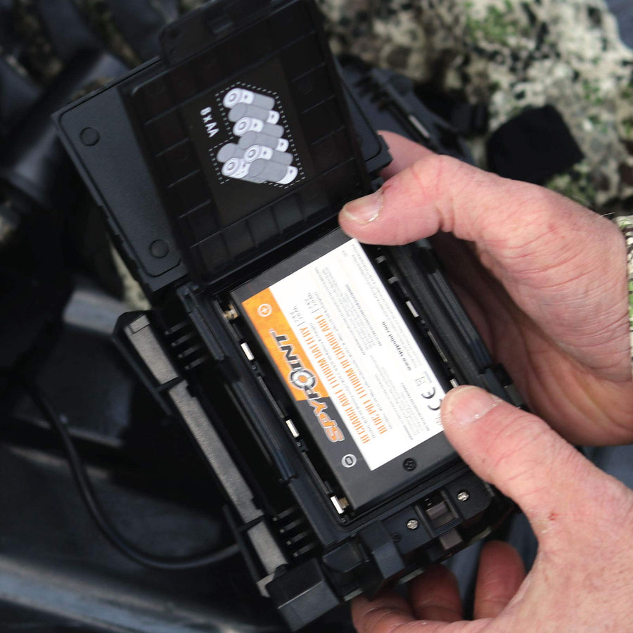 LIT-C-08 SPYPOINT Lithium Battery Pack Kit With 7.4V AC Charger For Camera Lithium Battery - Full Charge in 48 hours with charge indicator light included | Cell Cameras for Hunting Battery and Charger