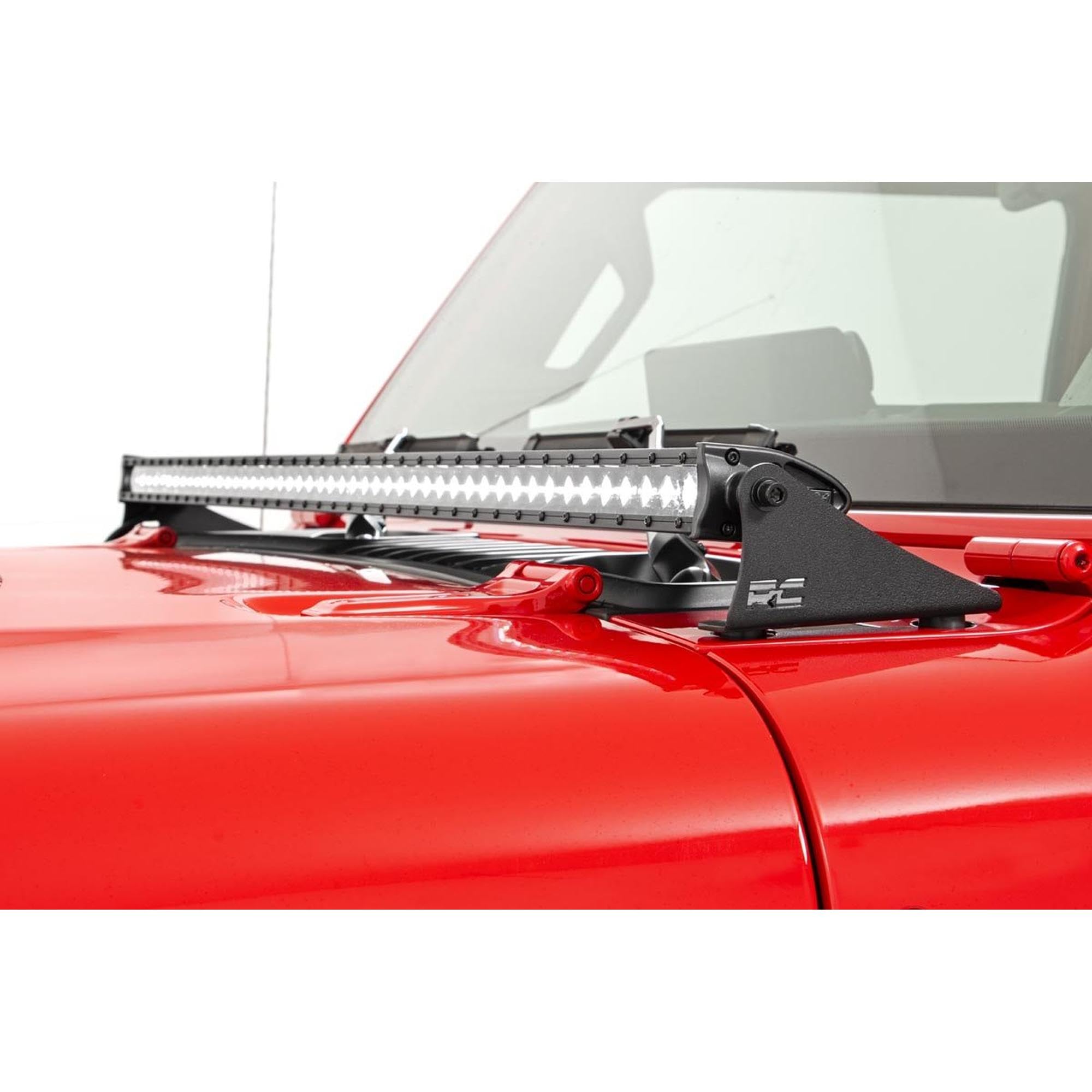50" Rough Country LED Light Bar Kit for Jeep Wrangler JL & Gladiator JT (2018-2025) - Hood Mount, 270W Spectrum Series, 24,300 Lumens, Combo Spot & Flood Beam