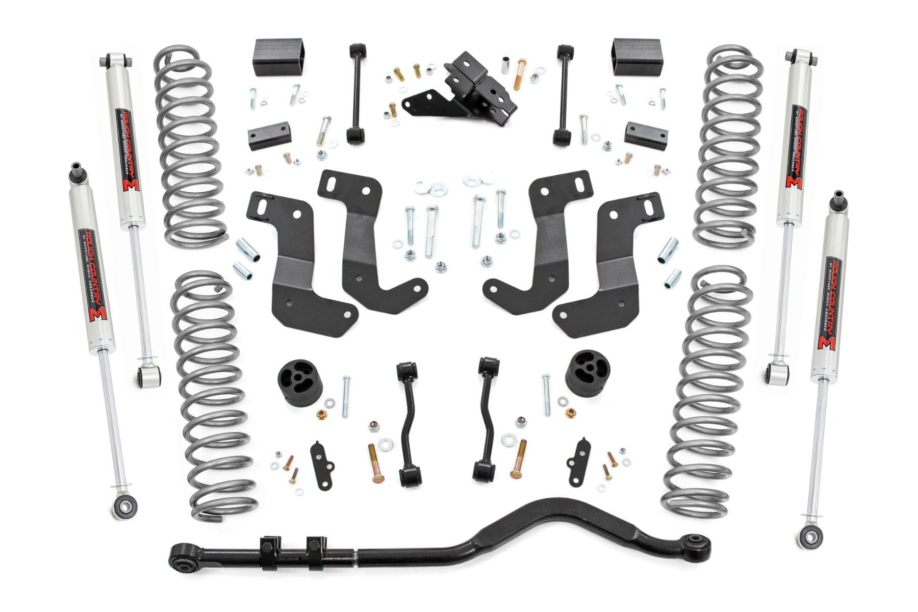 3.5" Rough Country Lift Kit w/ M1 Shocks for Jeep Wrangler Unlimited JL (2018-2023) 4-Door - Fits up to 35" Tires