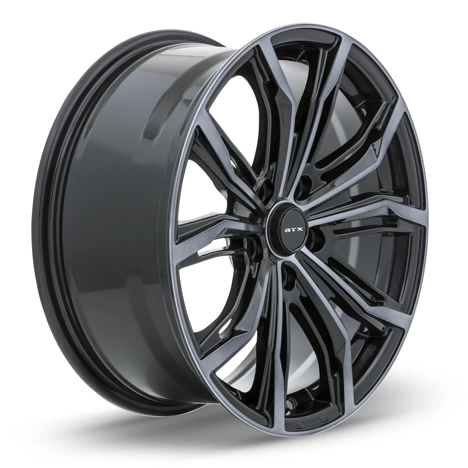BLACK WIDOW RTX Custom Wheel - 18x8, 35 Offset, 5x120.65 Bolt Pattern, 74.1mm Hub - Black with Machined Gray Face Rim