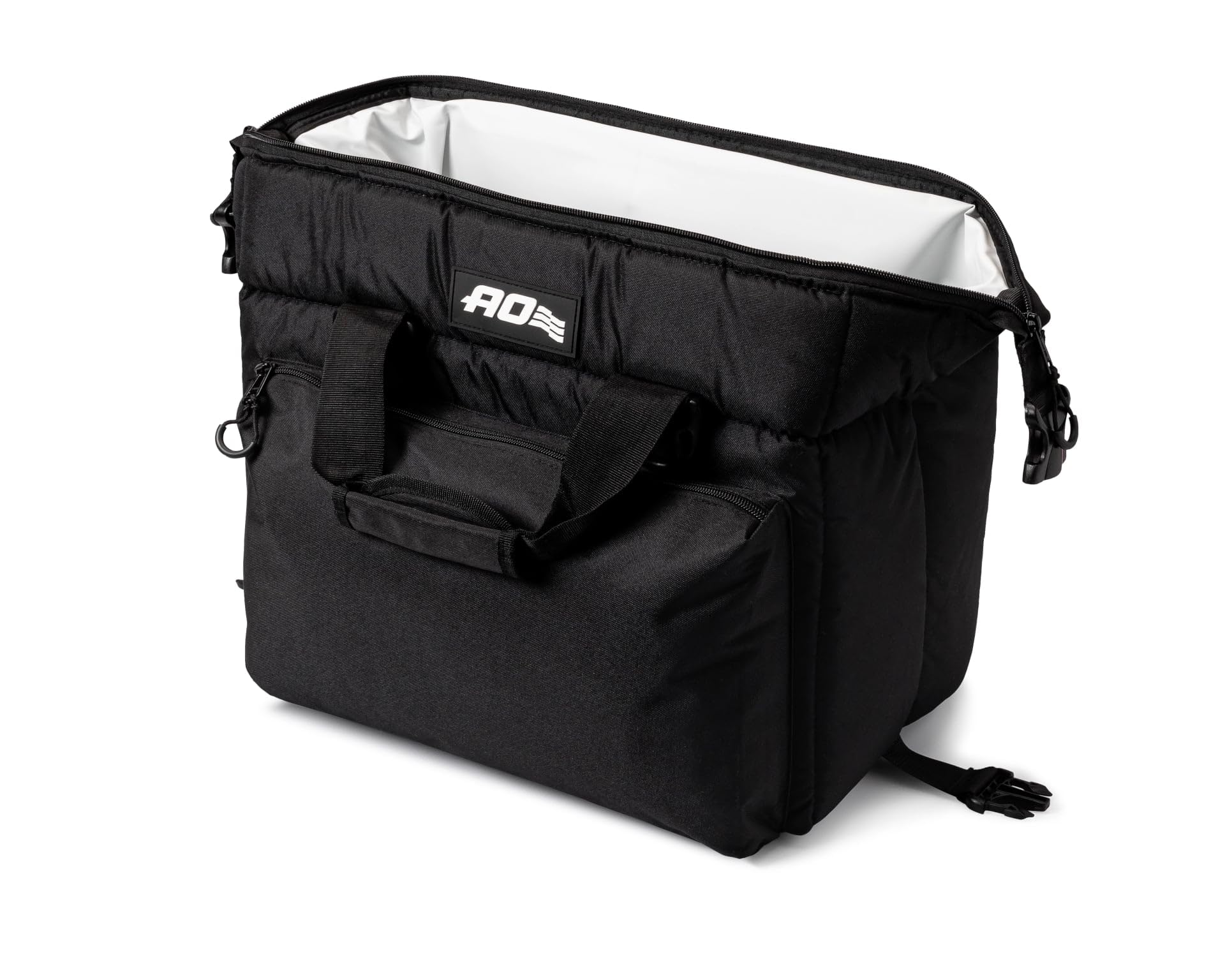 AO Coolers Canvas Caravan Soft Cooler with High-Density Insulation, Oversized Storage Pockets, Black, 24-Can