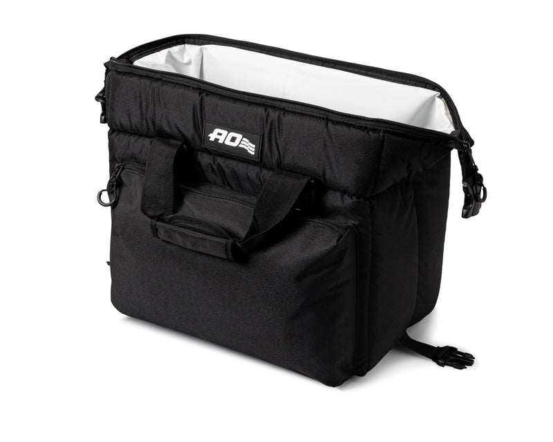 AO Coolers Canvas Caravan Soft Cooler with High-Density Insulation, Oversized Storage Pockets, Black, 24-Can