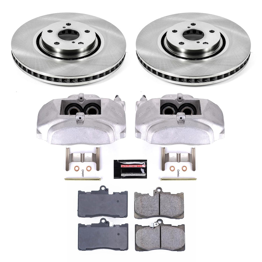 Power Stop KCOE4634 Replacement Autospecailty Front Caliper Kit-Rotors, Ceramic Brake Pads, Calipers For Lexus GS350 2007-2011 [Model Specific]