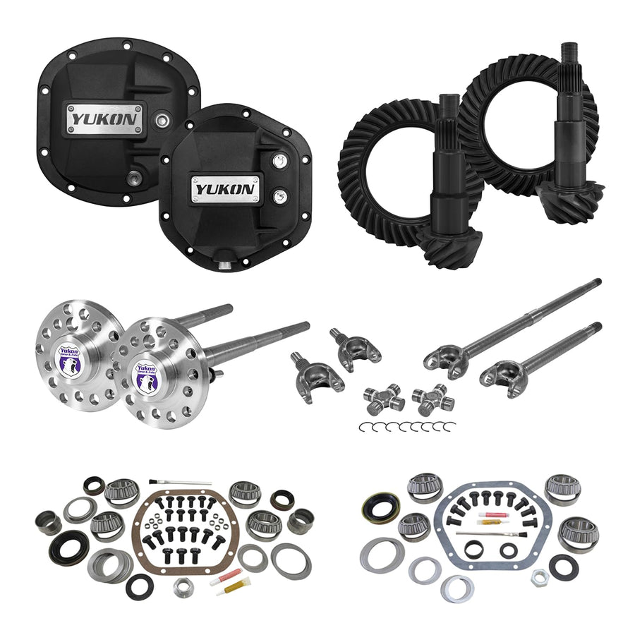 Stage 4 Yukon Re-Gear Kit w/Diff Covers for Dana 30/44, 4340 Chromoly Fr/Rr Axles, 4.88 Ratio, 24 Spline, Compatible with Jeep JK, YGK013STG2