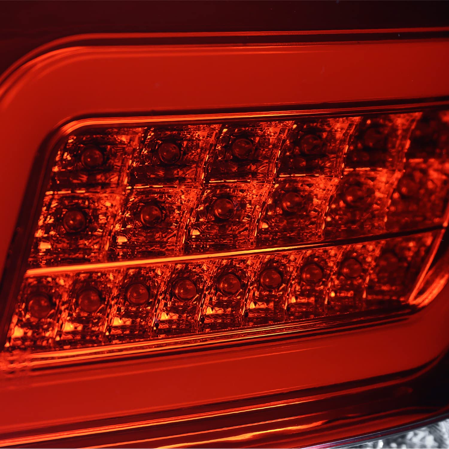 Red LED Bar Tail Lights SPEC-D TUNING Compatible with 2006-2011 Mercedes-Benz W164 ML-Class, Left + Right Pair Assembly
