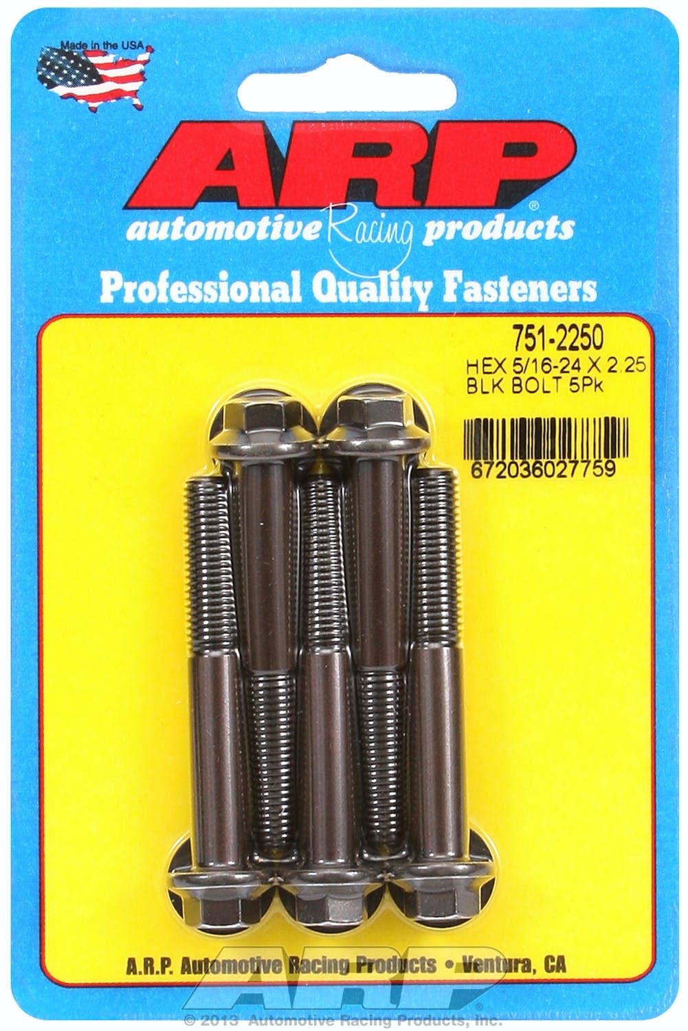 Hex ARP (751-2250) Oxide Bolt, Black