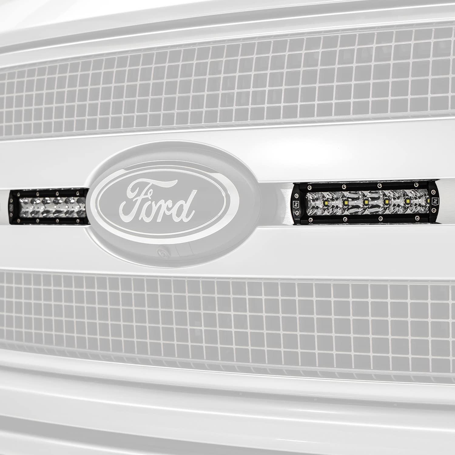 ZROADZ 2018-2019 Ford F-150 OEM Grille Platinum LED Kit, Incl. (2) 6 Inch LED Straight Single Row Slim Light Bars - PN #z415583-KIT