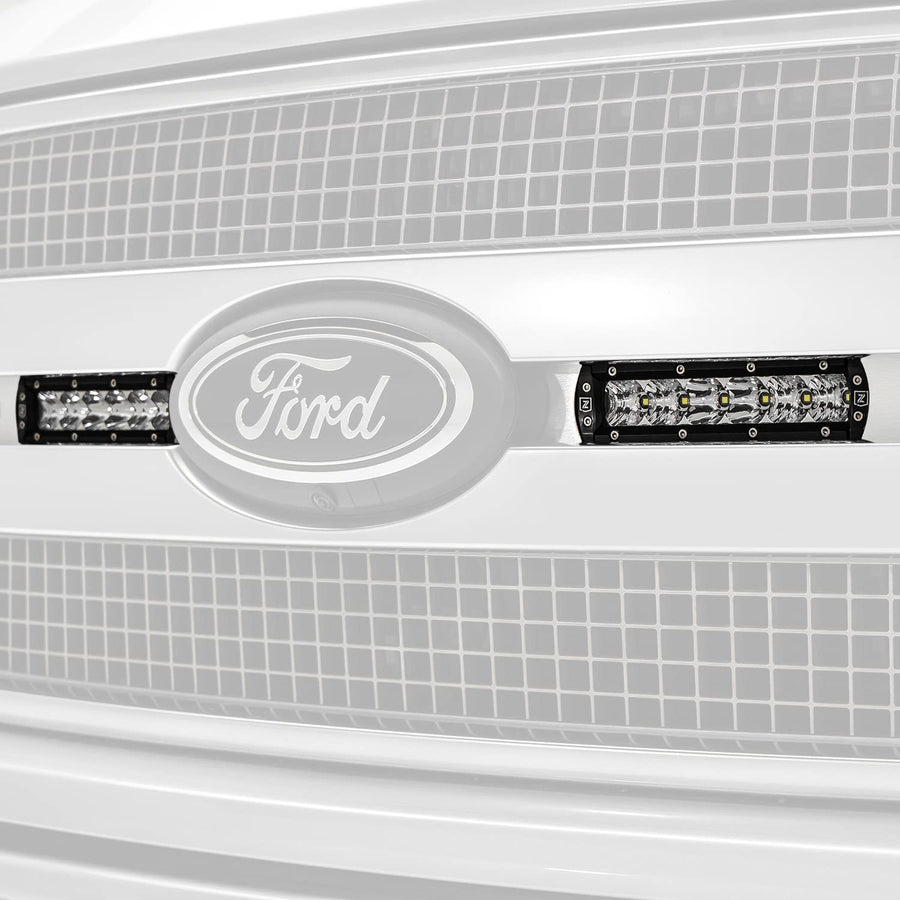 ZROADZ 2018-2019 Ford F-150 OEM Grille Platinum LED Kit, Incl. (2) 6 Inch LED Straight Single Row Slim Light Bars - PN #z415583-KIT