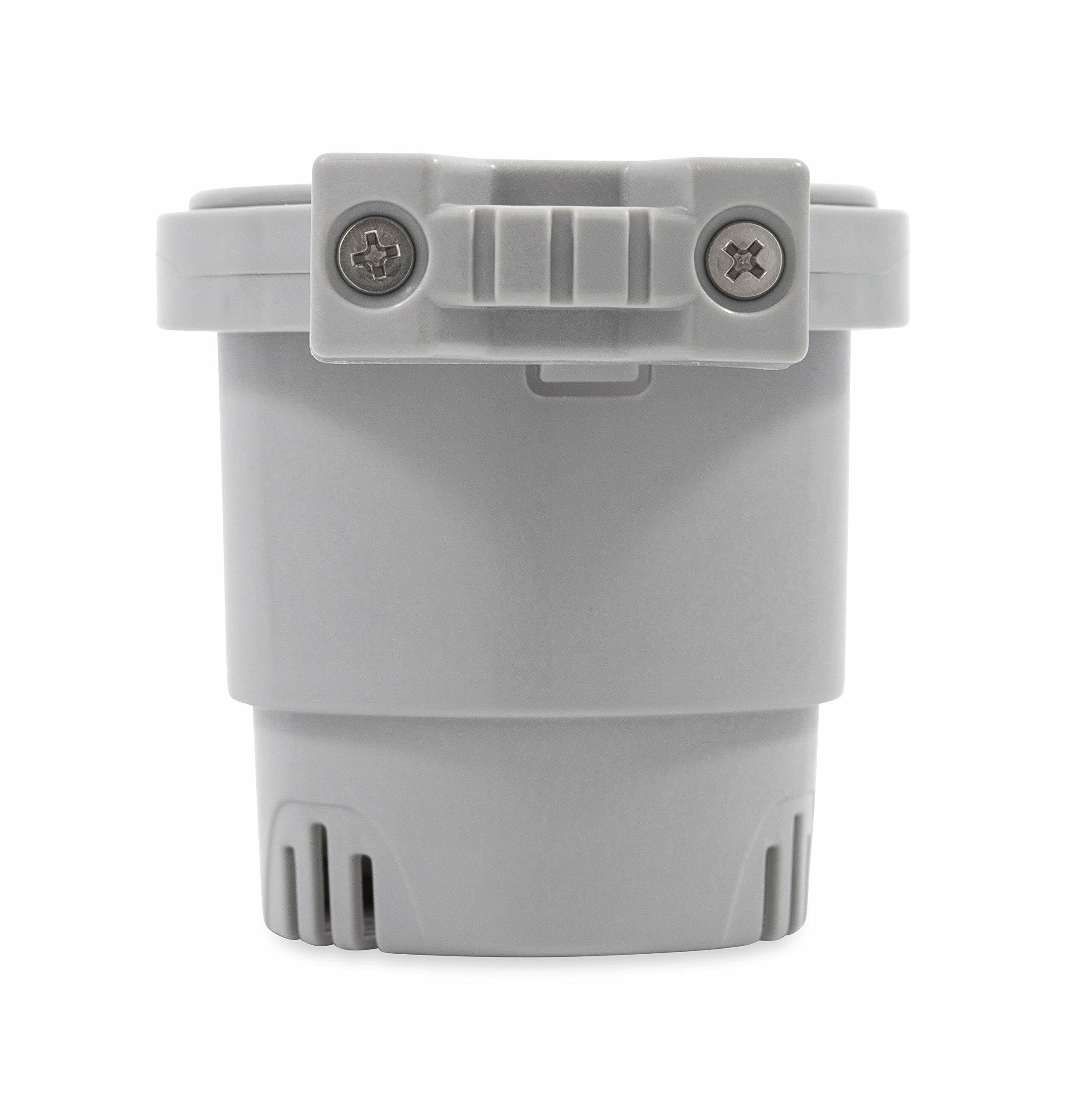 Camco Clamp Mounted Large Cup Holder-Provides a Secure Location for Your Beverage-Mountable for Up to 2-Inch Rail-Gray (53092)