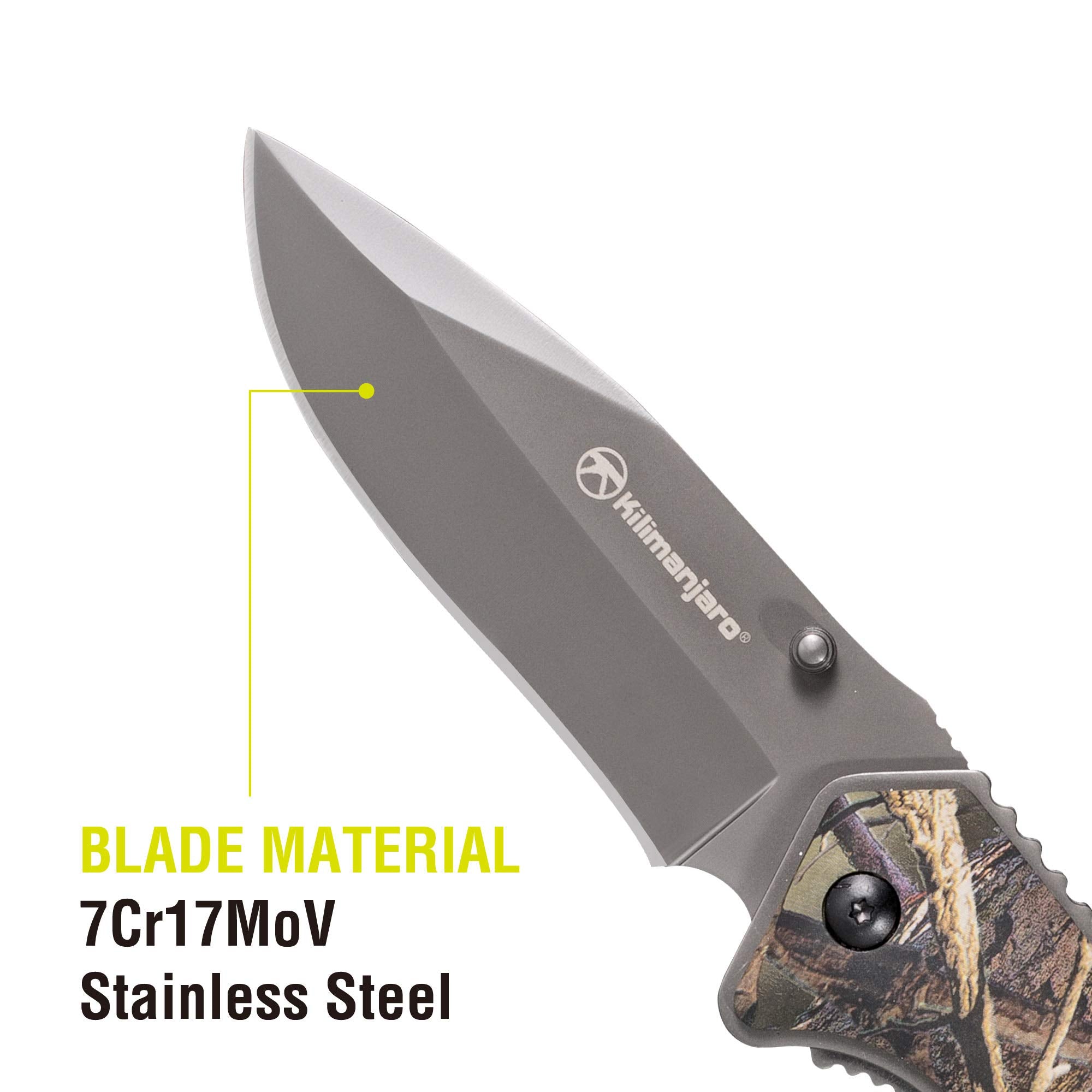 Victus Kilimanjaro Folding Knife, Drop Point Titanium Nitride Coated Blade, Camo, One Size