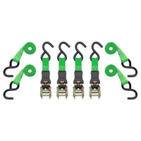 4-Pack SmartStraps 155 10ft Padded Ratchet Straps GRN (Bulk) 1,500lb