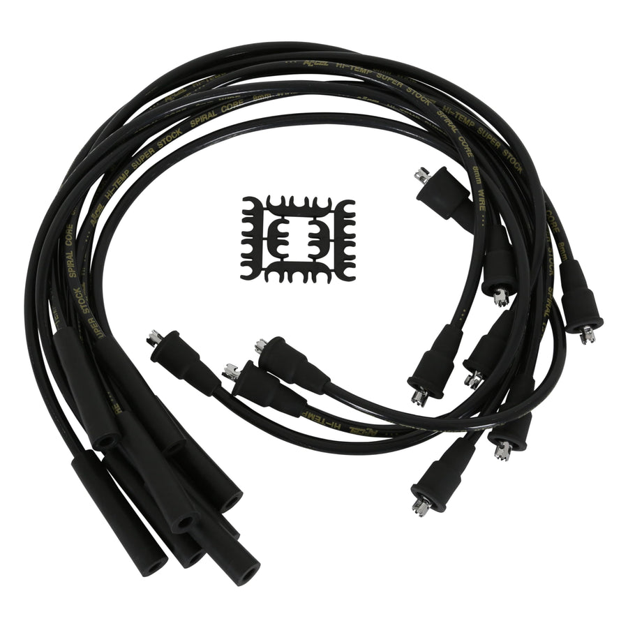 8mm ACCEL Super Stock Spiral Custom Spark Plug Wire Set Black 5047K