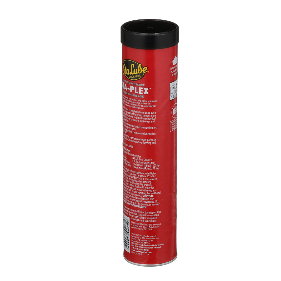Sta-Lube Extreme Pressure Sta-Plex Premium Red Grease SL3190 – 14 Oz., Multi-Purpose Lithium Complex Grease