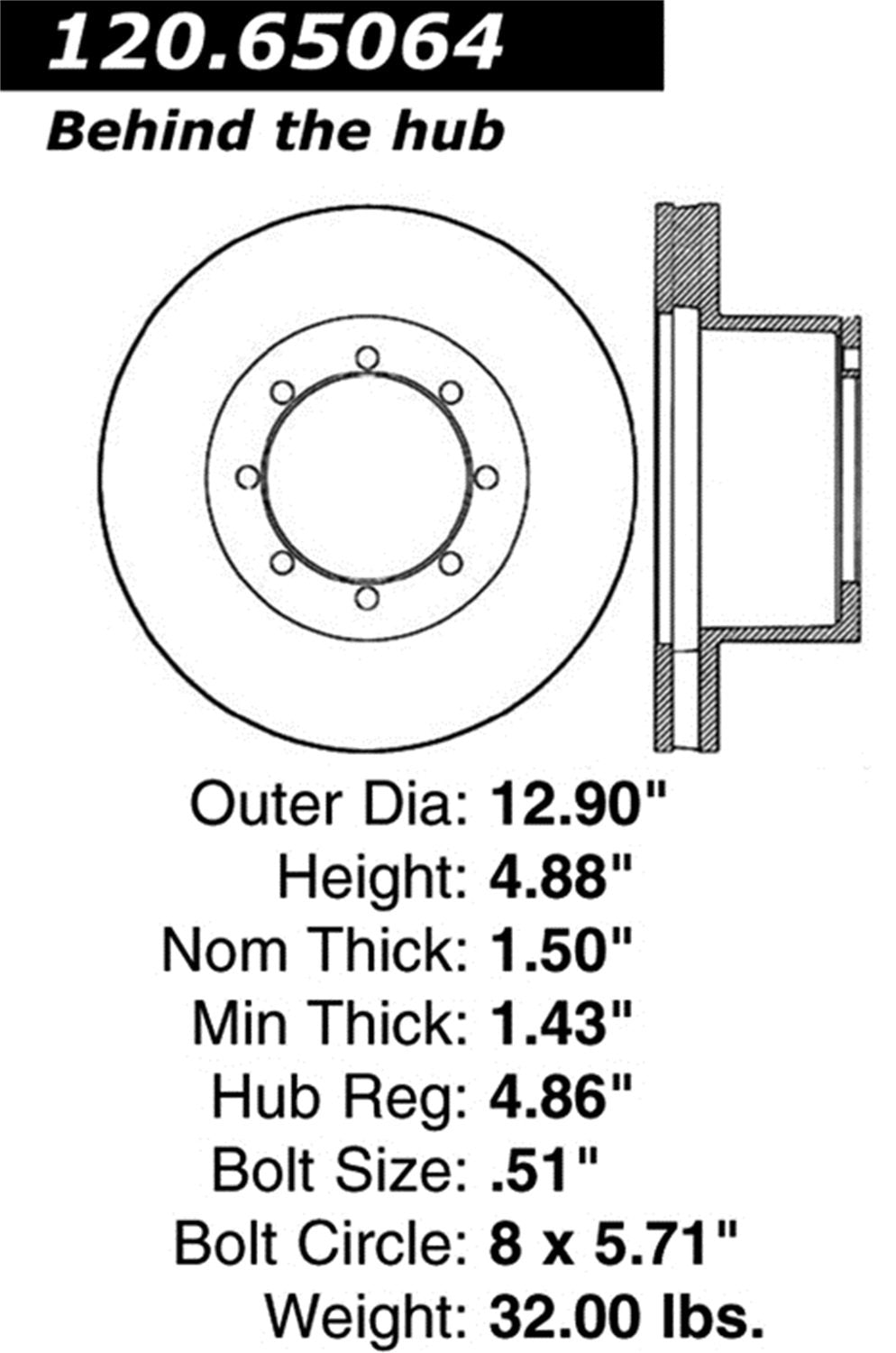 Sport Drilled/Slotted Brake Rotor StopTech 127.65064L (Rear Left), 1 Pack