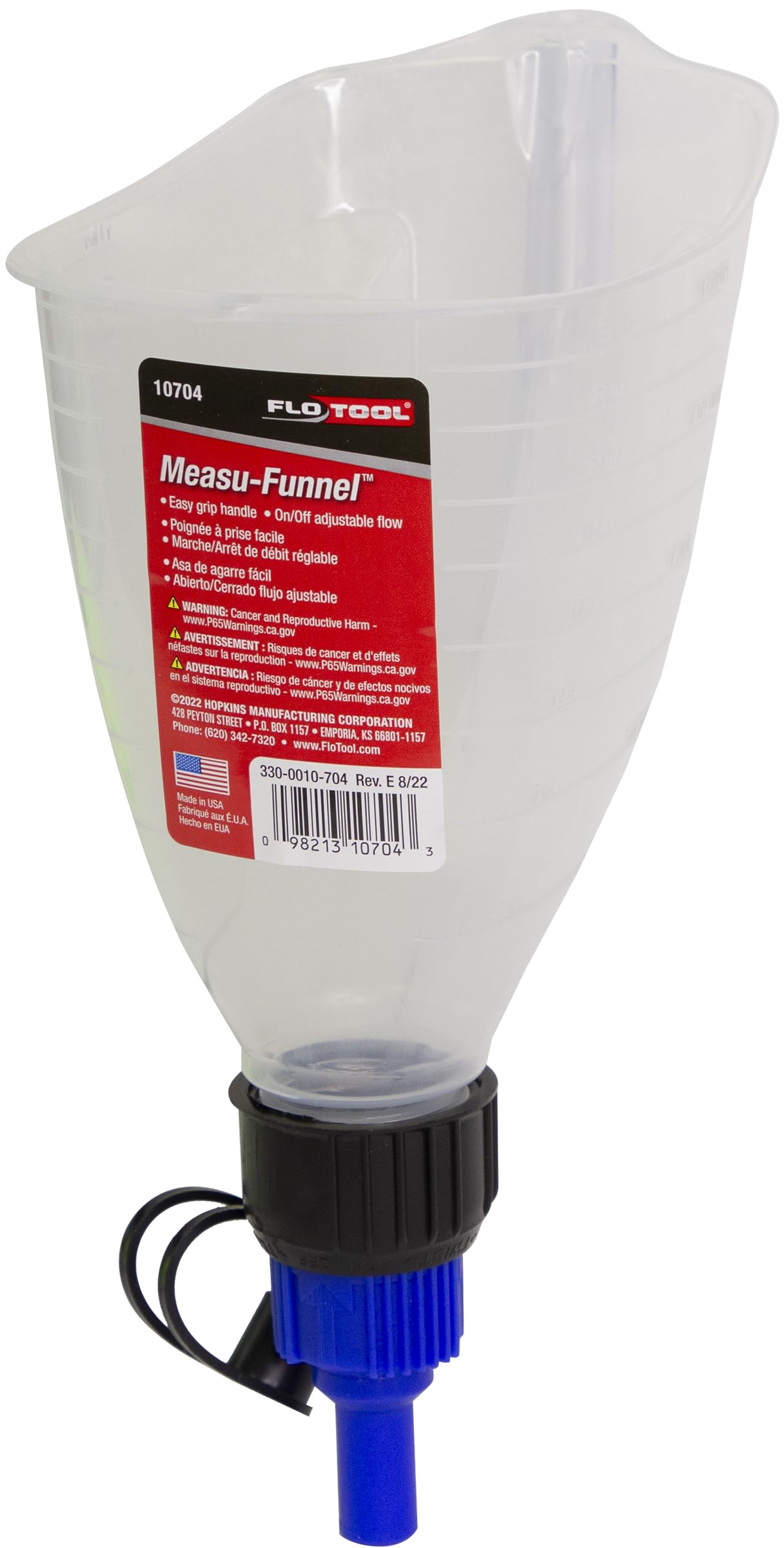 FloTool Hopkins 10704 Measu-Funnel with On/Off Spout, Black