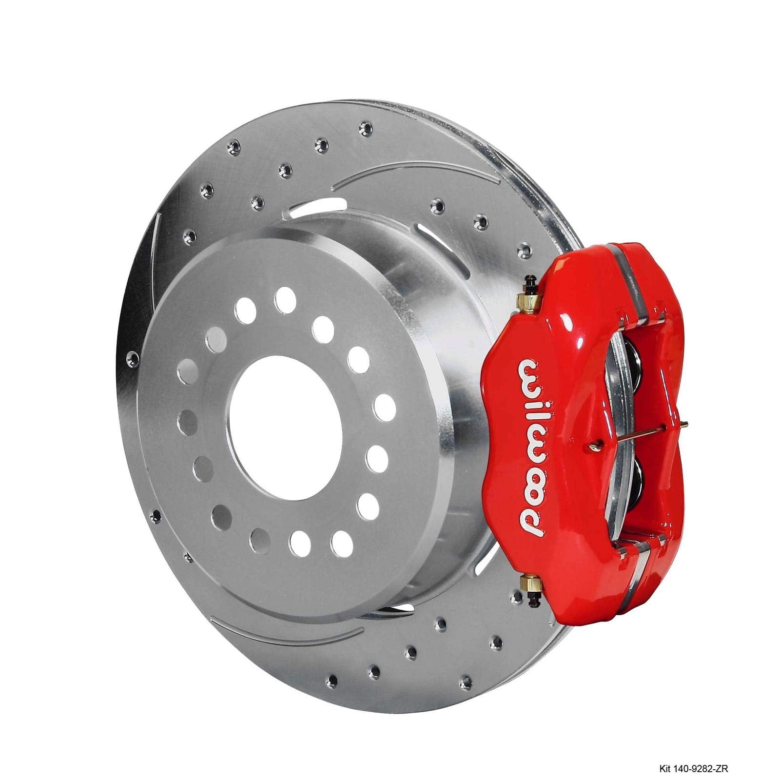 140-9282-ZR WILWOOD P/S Park Brake Kit, Drill, Zinc, Red Small Ford 2.50" Offset